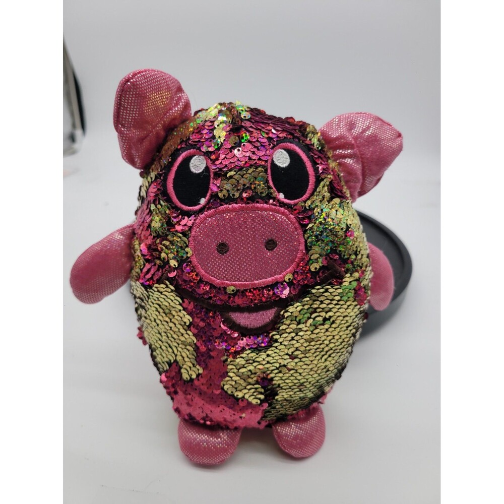 Shimmeez 8" Polly Pig Sequin Plush Stuffed Animal Toy
